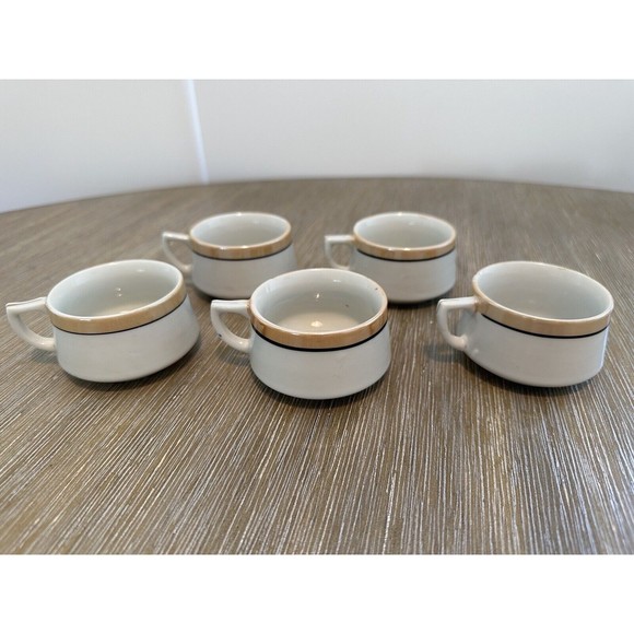 Antique Lusterware Demitasse Set Of 5, Japanese Hand-Painted - Picture 8 of 9